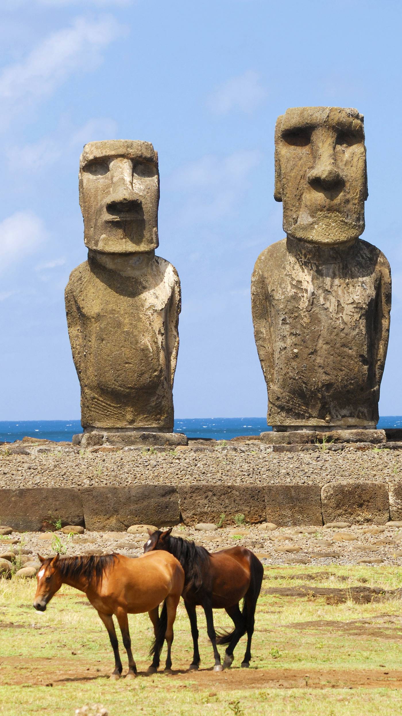 Statues Moai - Ahu Tongariki - Îles de Pâques - Chili