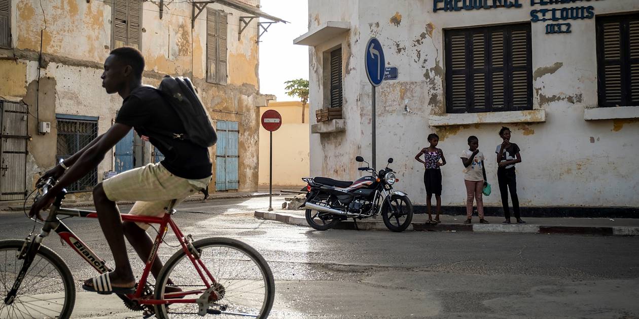 Scène de vie dans une rue de Saint Louis - Sénégal