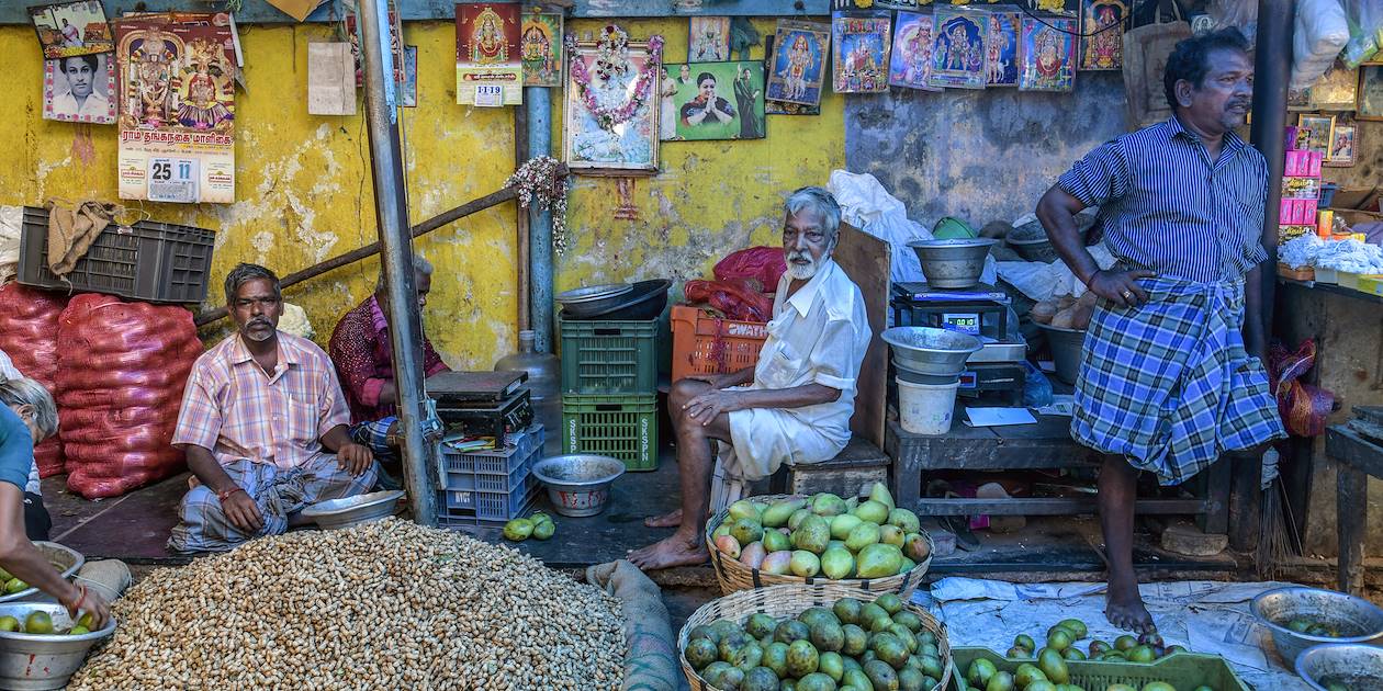 Jour de marché à Pondichéry - Inde