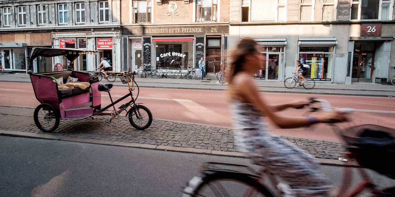 Cyclistes sur Norrebrogade - Copenhague - Danemark