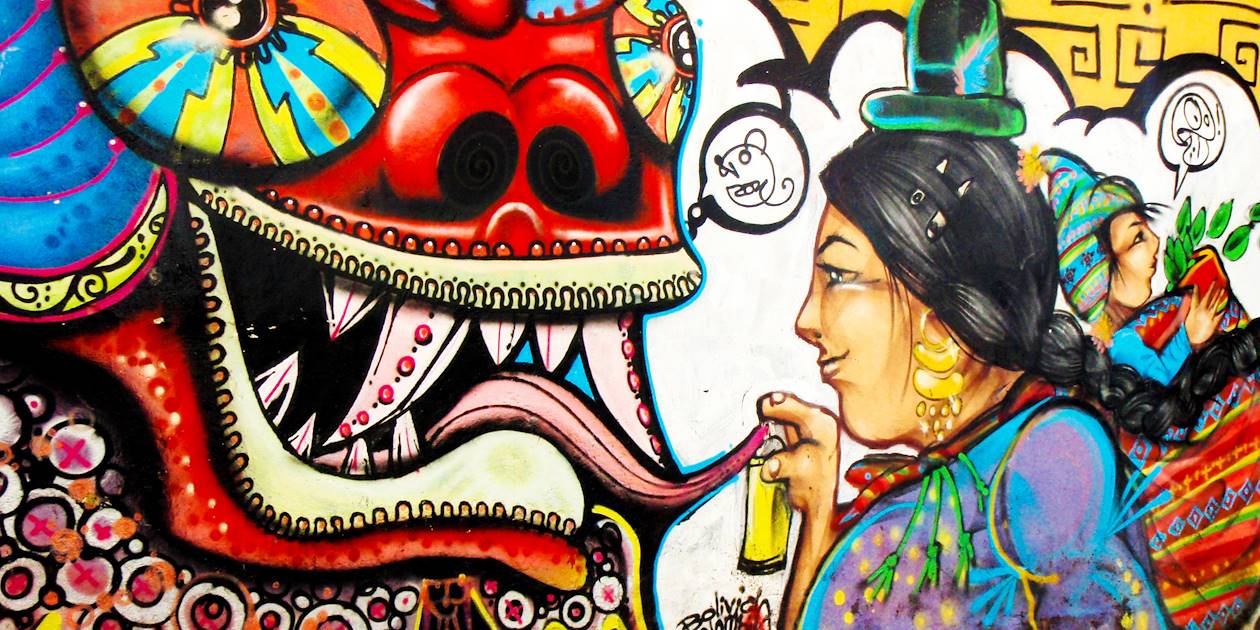 Street art dans une rue de La Paz - Bolivie