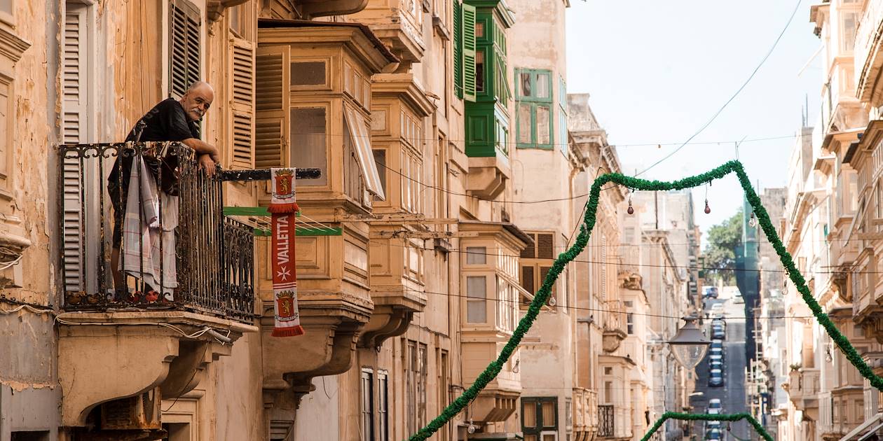 Les balcons traditionnels de l'architecture maltaise - La Valette - Malte