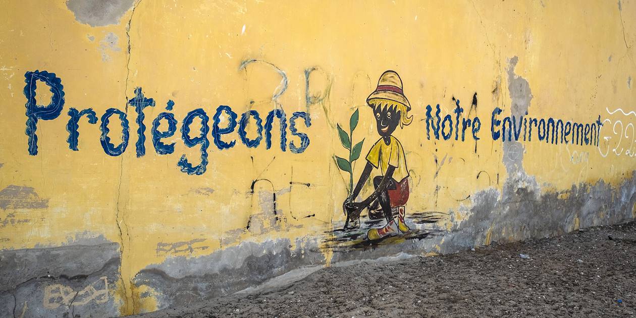 Peinture murale dans une rue de Saint Louis - Sénégal