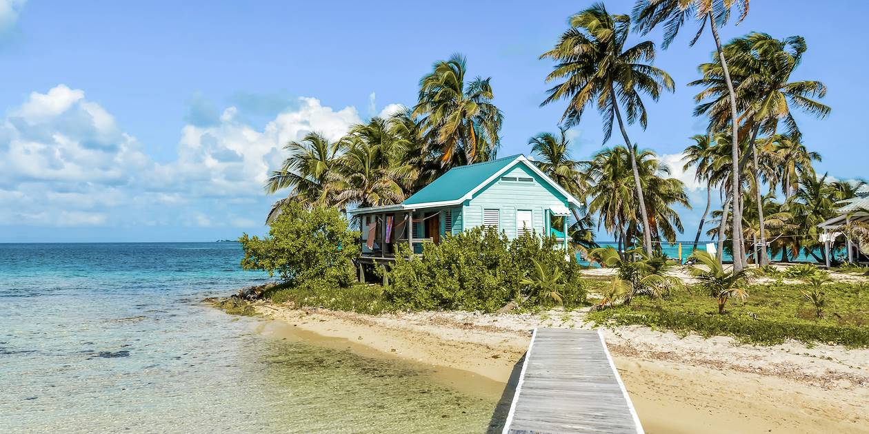 Bungalow sur l'île Carrie Bow Cay - Belize