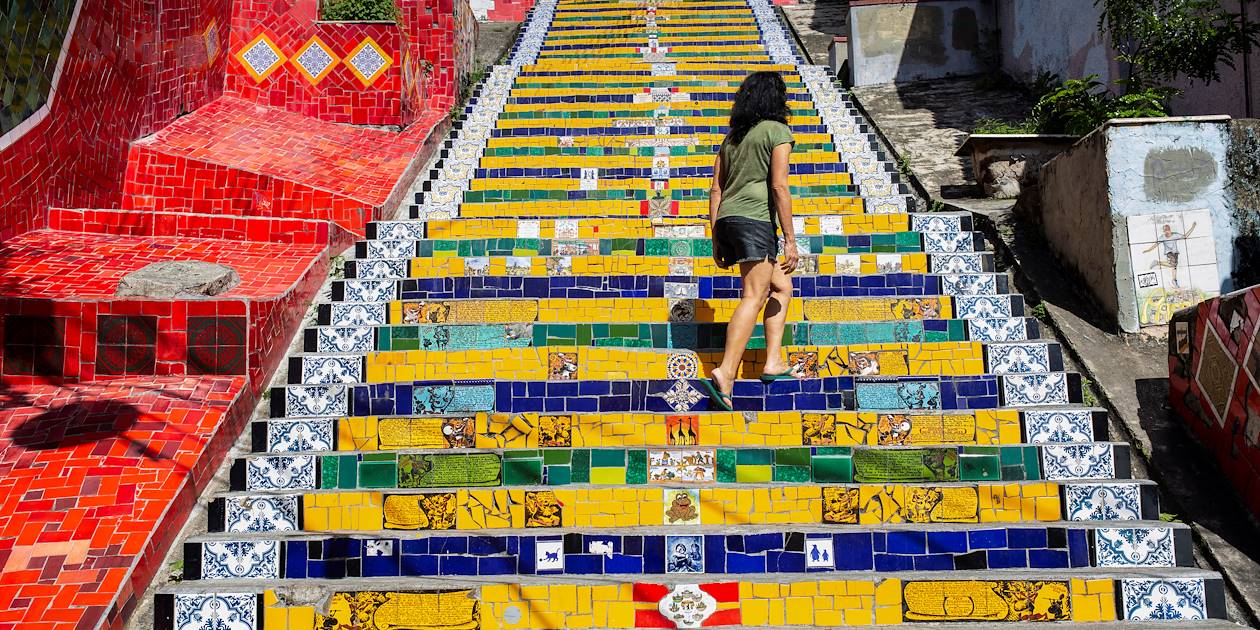 L'Escalier Selaron, dans le quartier de Santa Teresa - Rio de Janeiro - Brésil