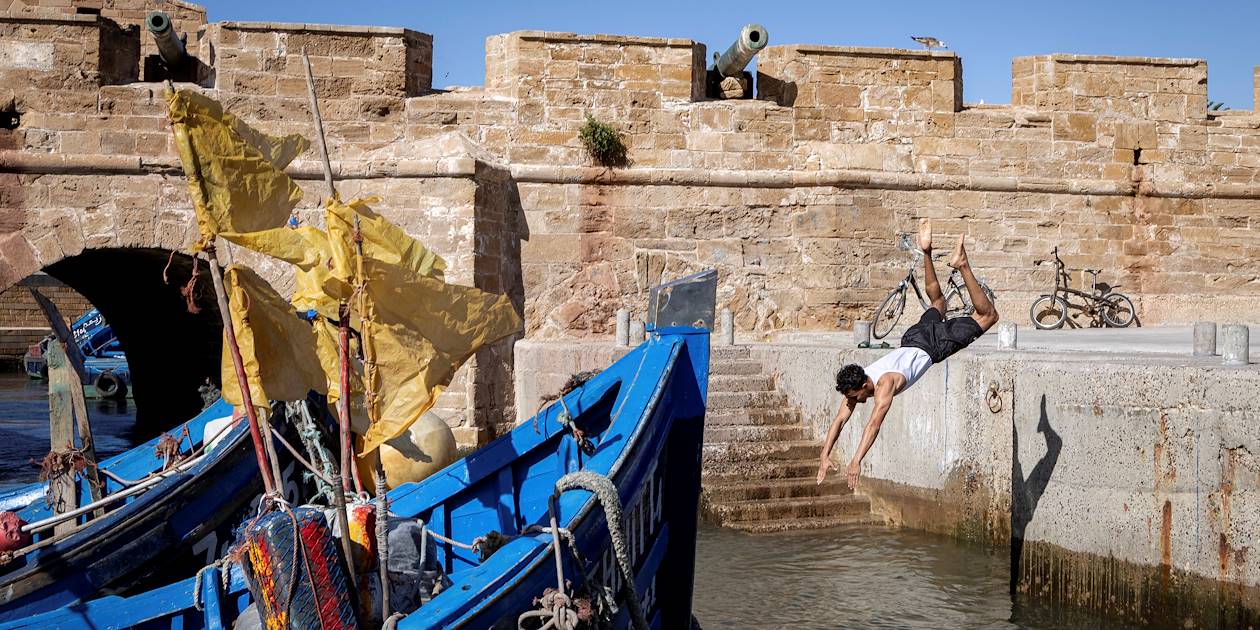 Plongeon dans le port d'Essaouira - Maroc