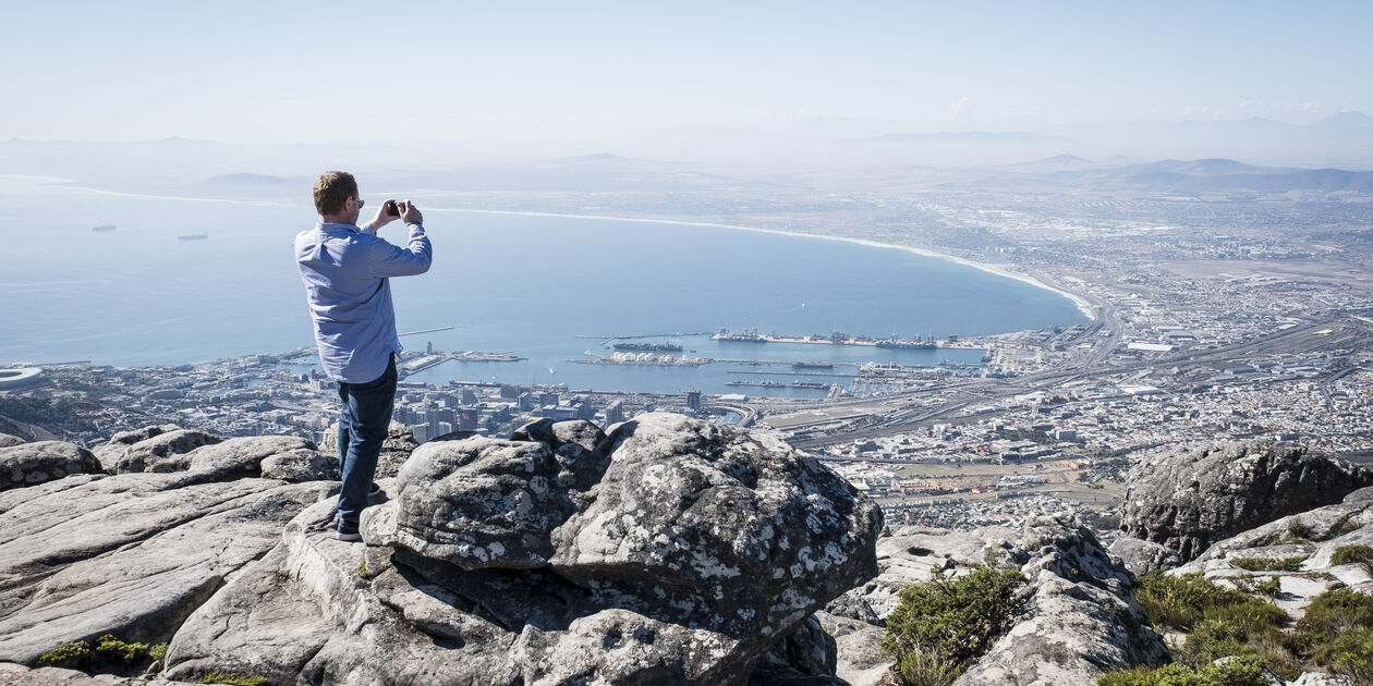 Panorama sur la ville et la baie depuis la Montagne de la Table - Le Cap - Afrique du Sud