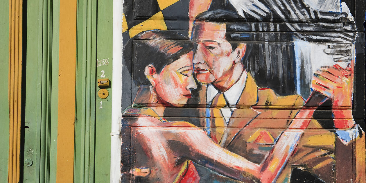 Danseurs de tango sur les murs de Buenos Aires - Argentine