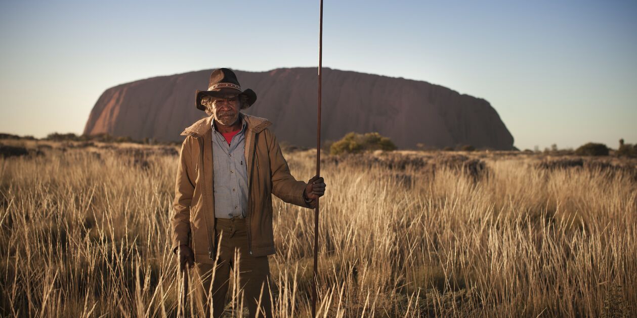 Portrait d'un aborigène à Ayers Rock - Centre Rouge - Australie