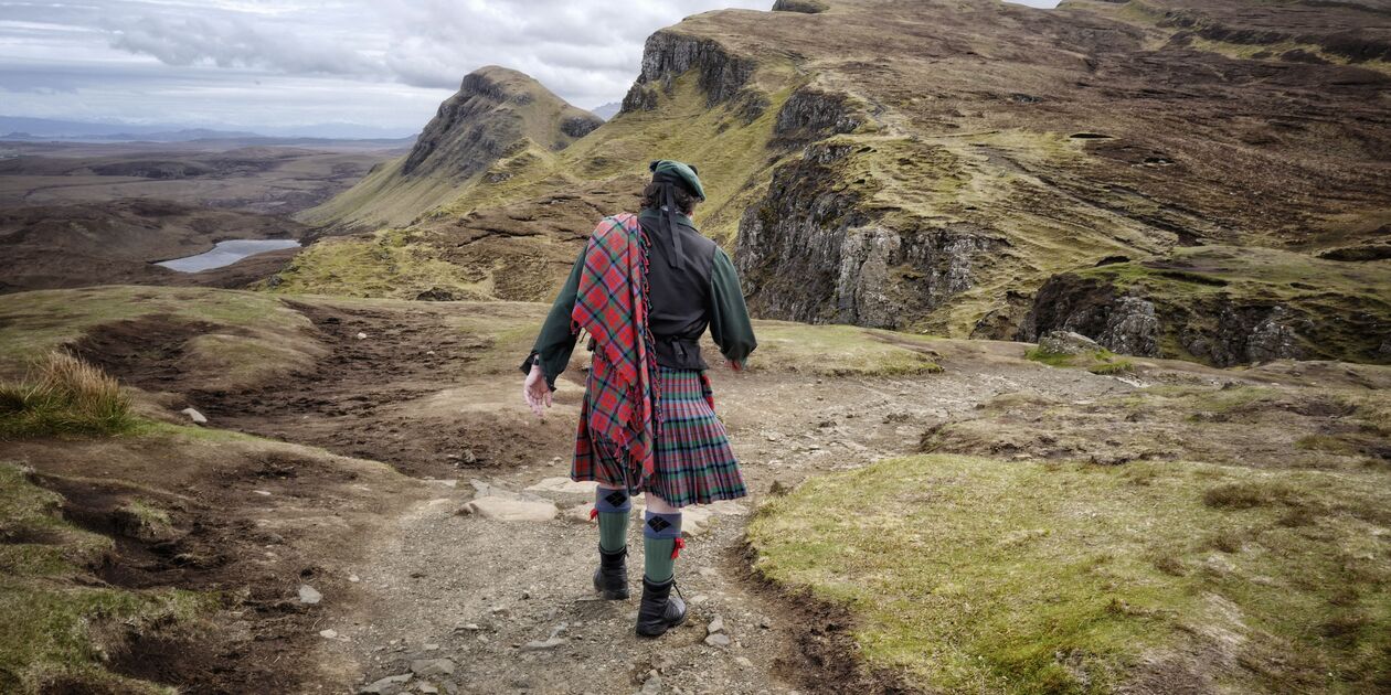 Homme en tartan traditionnel - Ecosse - Royaume-Uni