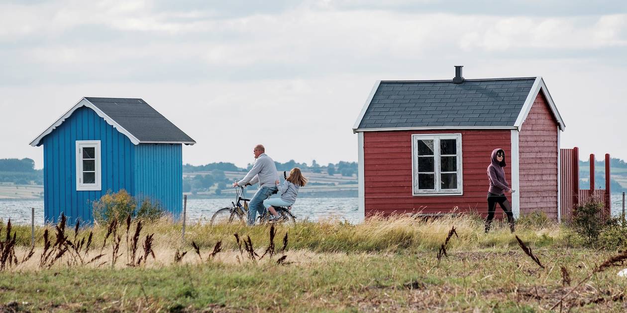 Cabines de plage colorées d'Aeroskobing - Île d'Aero - Danemark