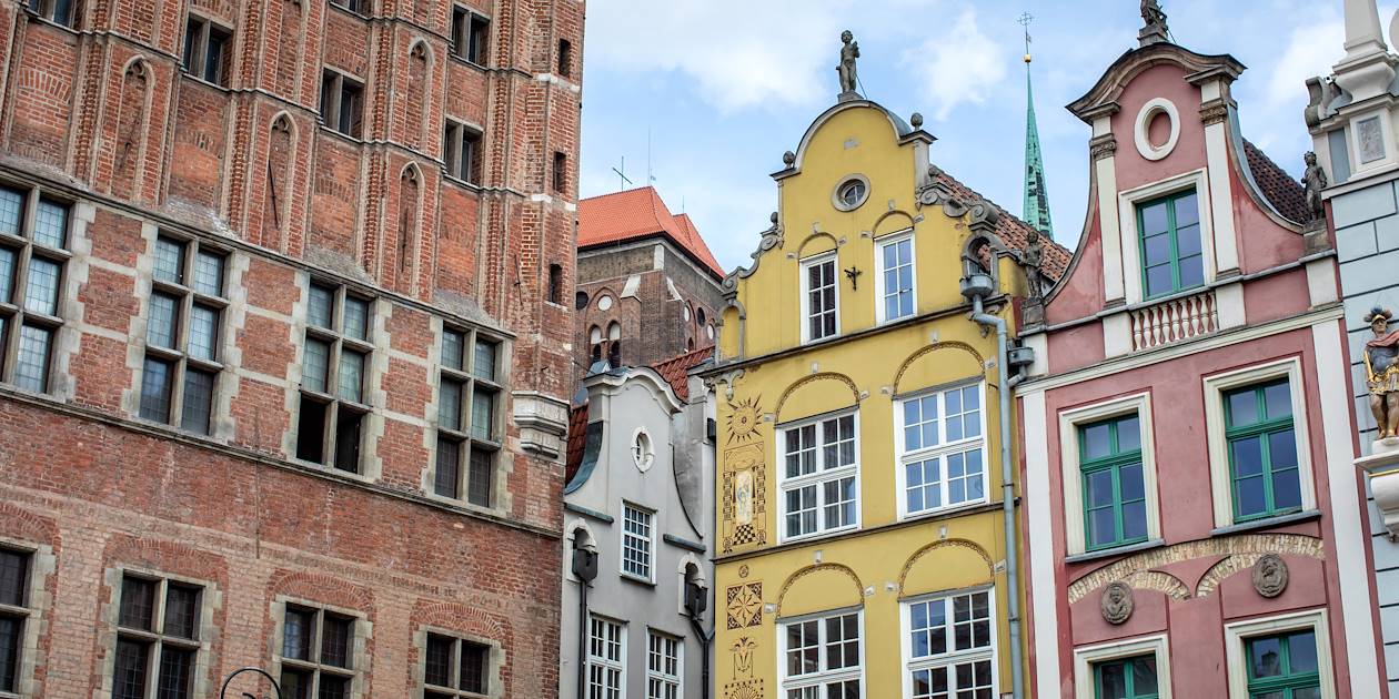 Architecture traditionnelle dans la vieille ville de Gdansk - Pologne