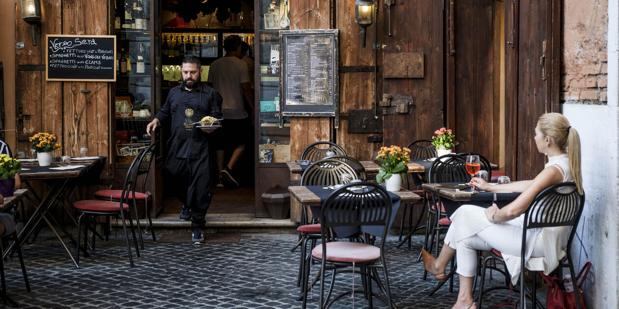 Terrasse d'un restaurant à Rome - Italie