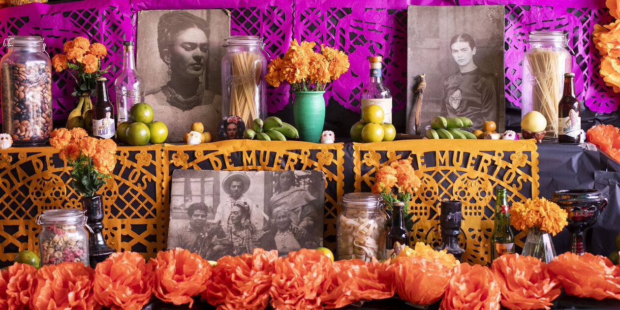 Fête des morts à Cholula : autel dédié à Frida Kahlo - Puebla - Mexique