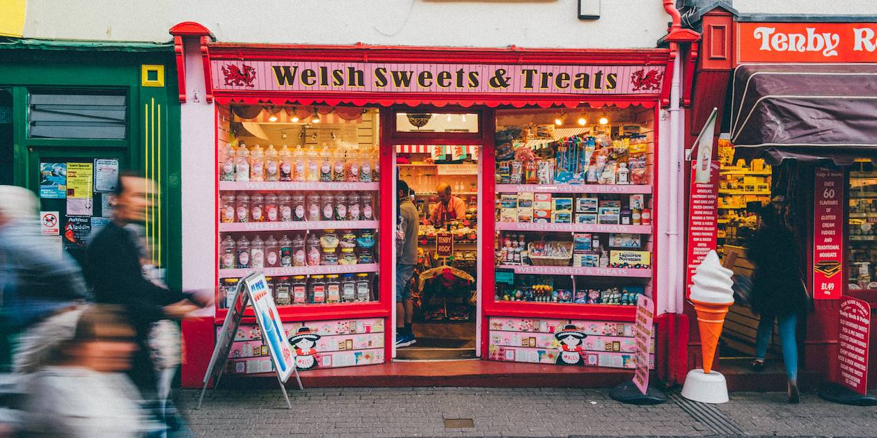 Boutique de gourmandises traditionnelles - Tenby - Pays de Galles - Royaume Uni