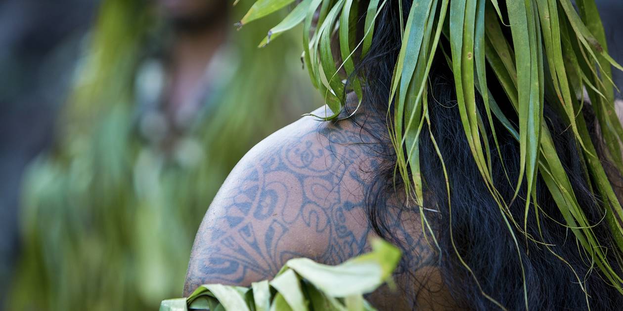 Détail d'un tatouage traditionnel - Polynésie Française