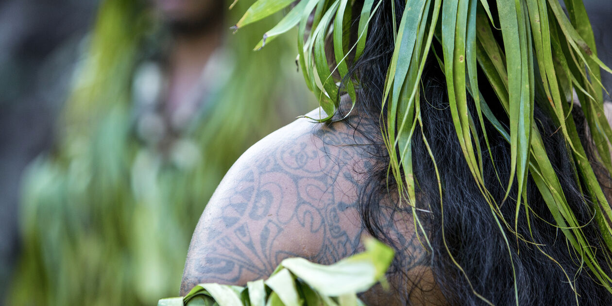 Détail d'un tatouage traditionnel - Polynésie Française