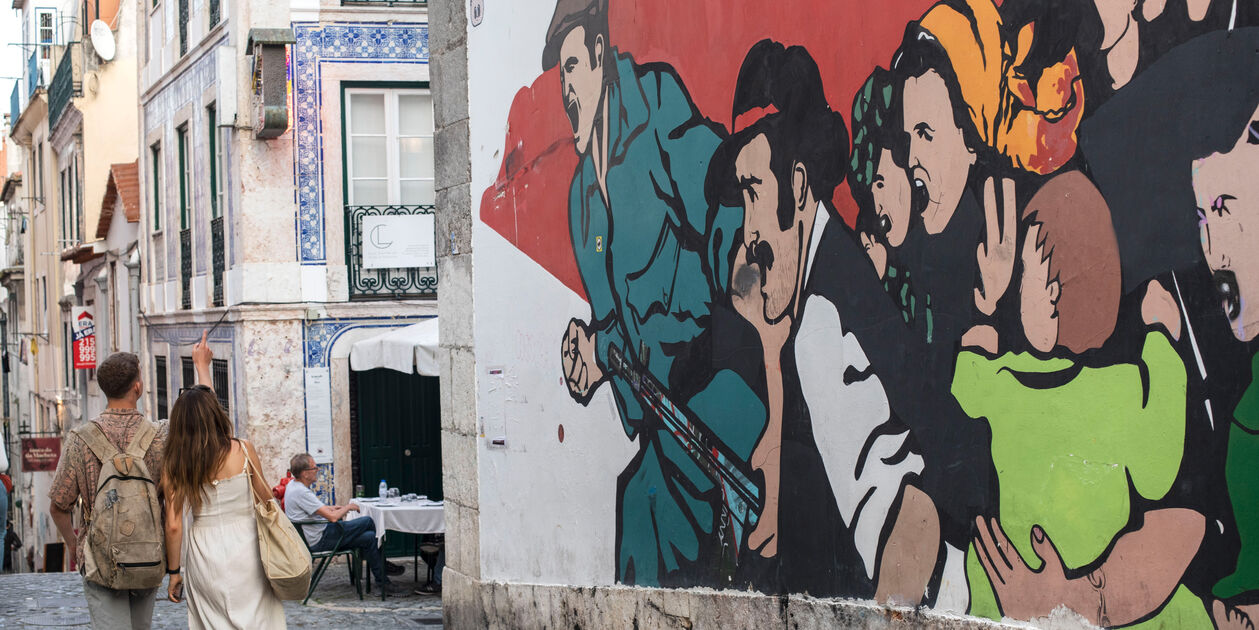 Street art dans le quartier du Chiado - Lisbonne - Portugal