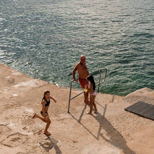 Baignade dans la mer en fin d'après midi - La Valette - Malte
