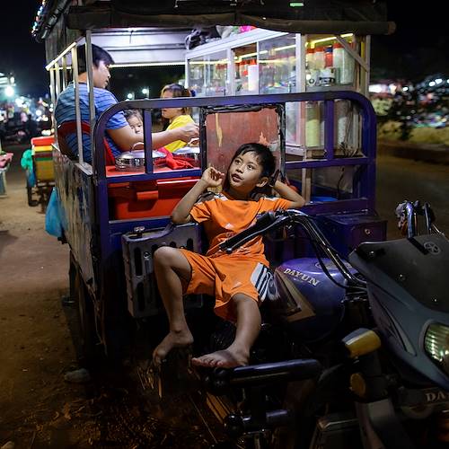 En famille, sur la Route 60 - Siem Reap - Cambodge