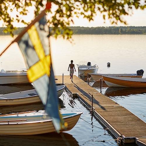 Baignade dans un lac - Suède