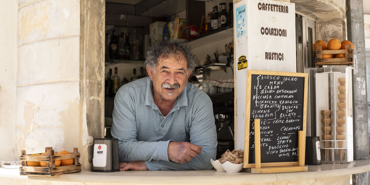 Portrait d'un glacier à Raguse - Sicile - Italie
