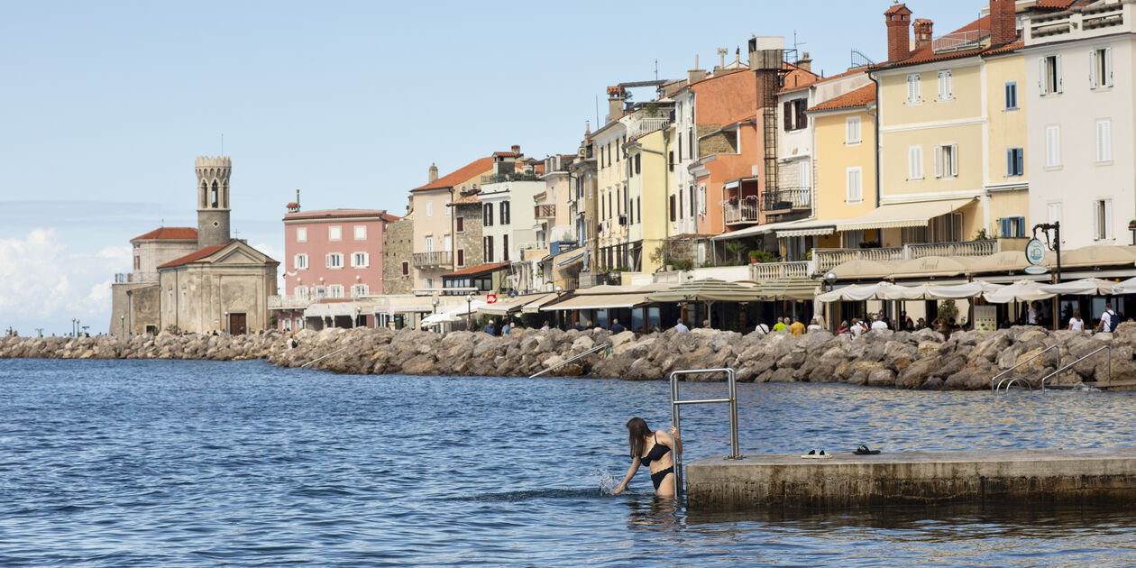 Baignade à Piran - Istrie - Slovénie