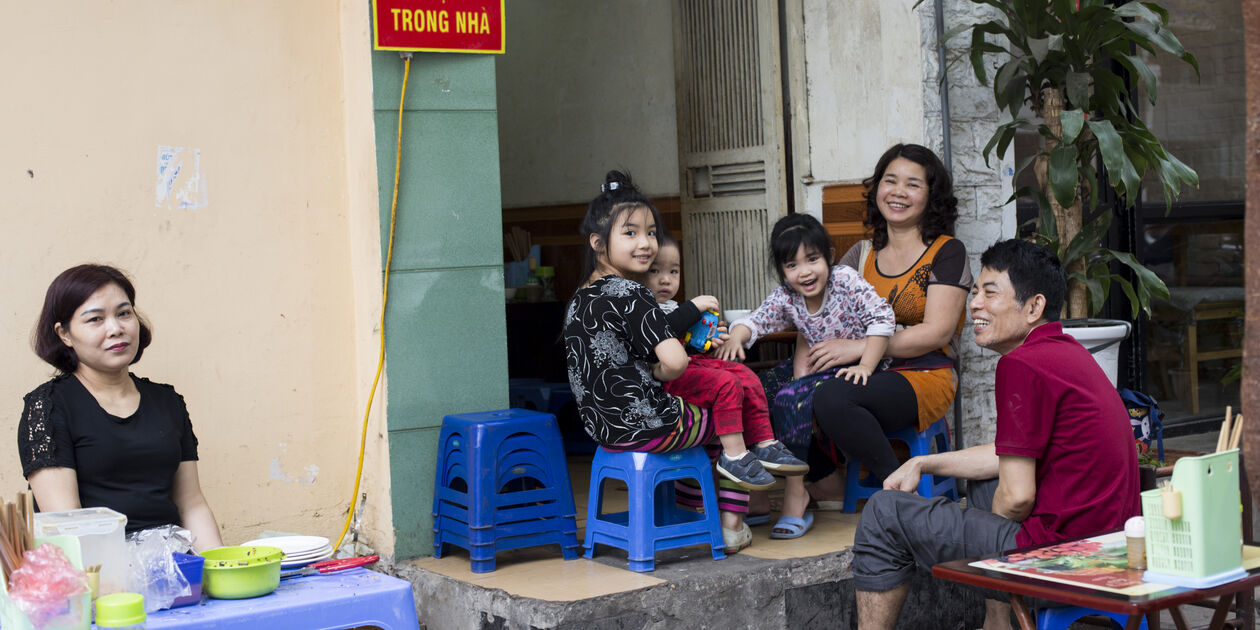 Terrasse d'un restaurant familial dans le Quartier Français - Hanoï - Vietnam