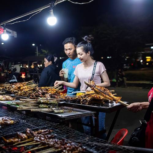 Street food sur la Route 60 - Siem Reap - Cambodge