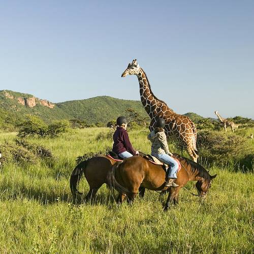 A cheval au bord du lac Naïvasha - Kenya