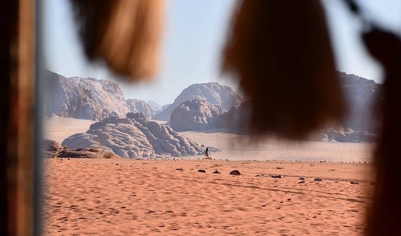 Tente avec vue sur le désert Wadi Rum - Jordanie
