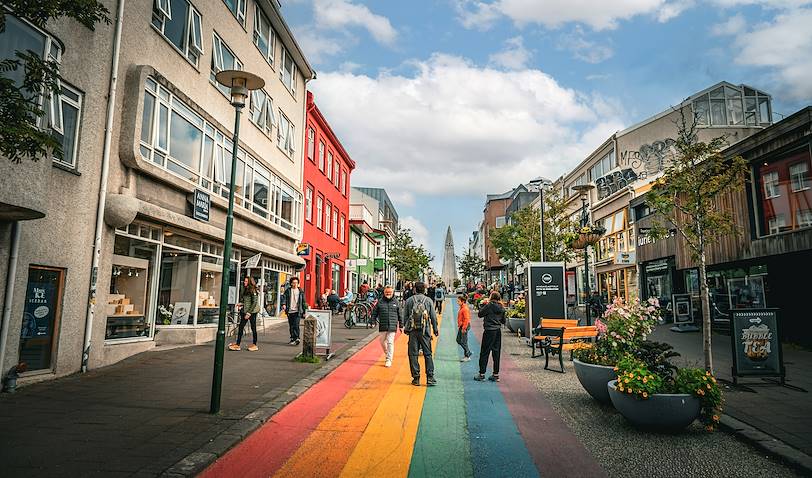 Rue piétonne à Reykjavik - Islande