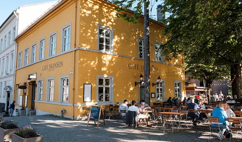Terrasses et restaurants dans le quartier de Kvadraturen - Oslo - Norvège