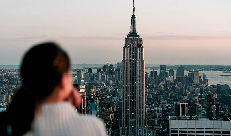 Vue sur l'Empire State Building depuis l'observatoire du Rockfeller Center - Manhattan - New York - Etats-Unis