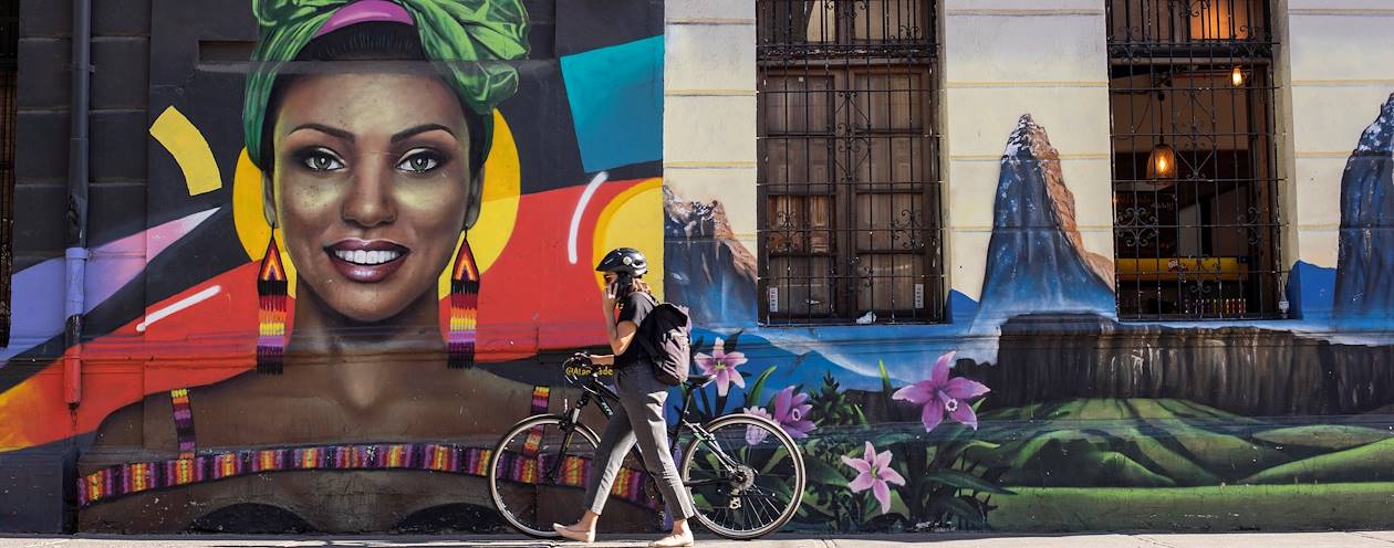 Street art dans le quartier de Bellavista - Santiago - Chili