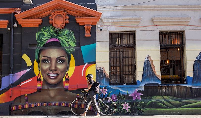 Street art dans le quartier de Bellavista - Santiago - Chili