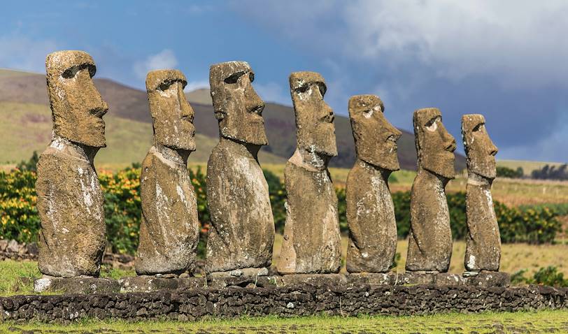 Moaïs d'Ahu Akivi - île de Paques - Chili
