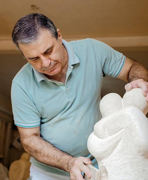 Rencontre avec Joe Xuereb, artiste de sculptures néolithiques - Ghajnsielem - Île de Gozo - Malte