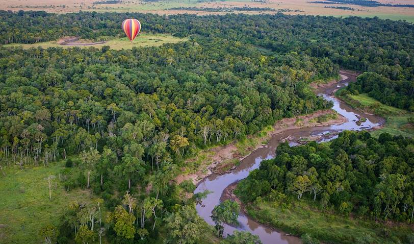 Survol de la réserve du Masai Mara en montgolfière - Kenya