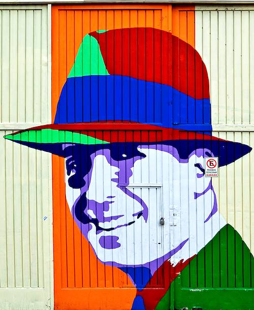 Street art à Buenos Aires : portrait de Carlos Gardel - Argentine