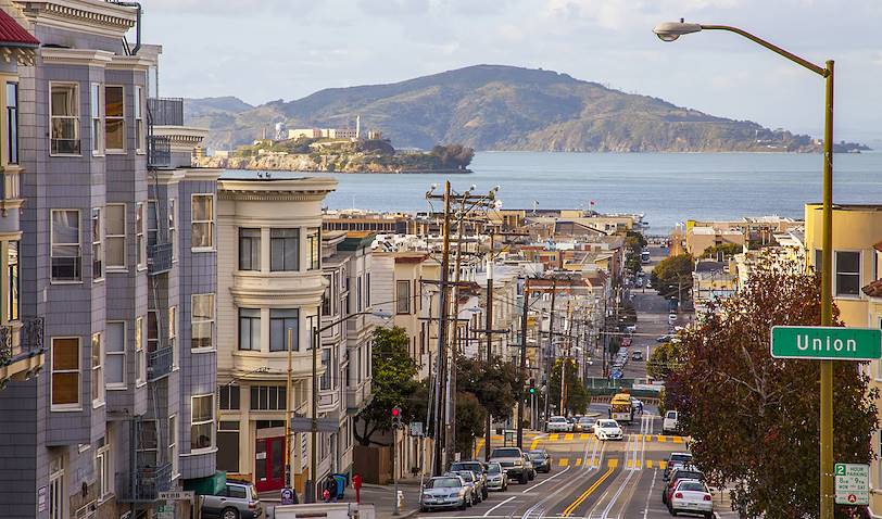 Vue de l'île d'Alcatraz depuis San Francisco - Californie - États-Unis