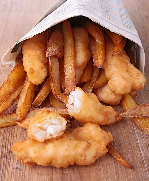 Fish and Chips, plat traditionnel de restauration rapide d’origine britannique 