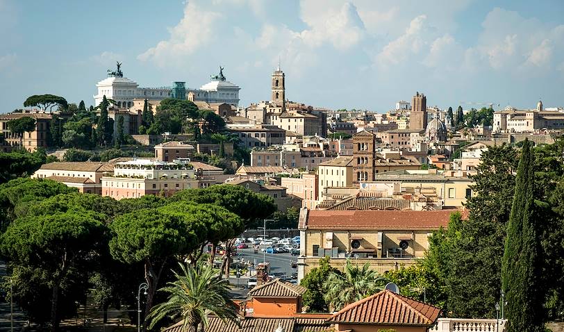 Vue sur Rome depuis le jardin Giardino degli Aranci - Italie