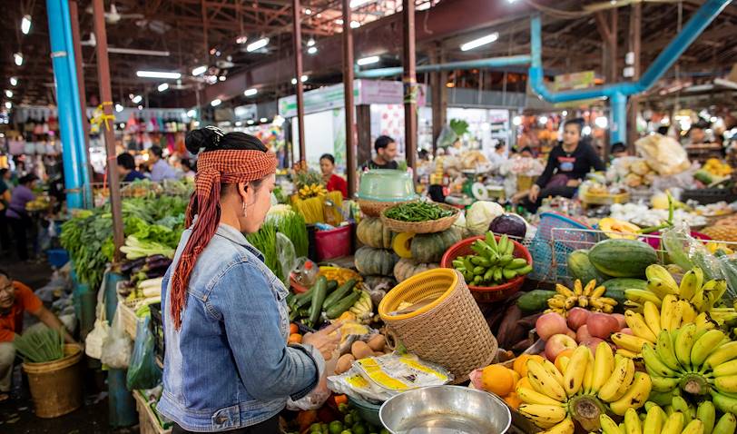 Sous les halles du vieux marché - Siem Reap - Cambodge