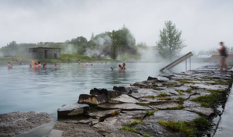 Secret Lagoon : source d'eau chaude à ciel ouvert - Fludir - Sud-Ouest - Islande