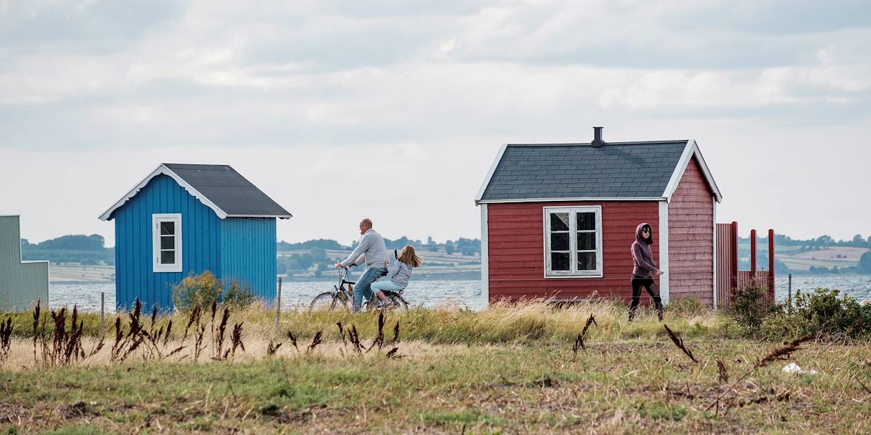 Cabines de plage colorées d'Aeroskobing - Île d'Aero - Danemark