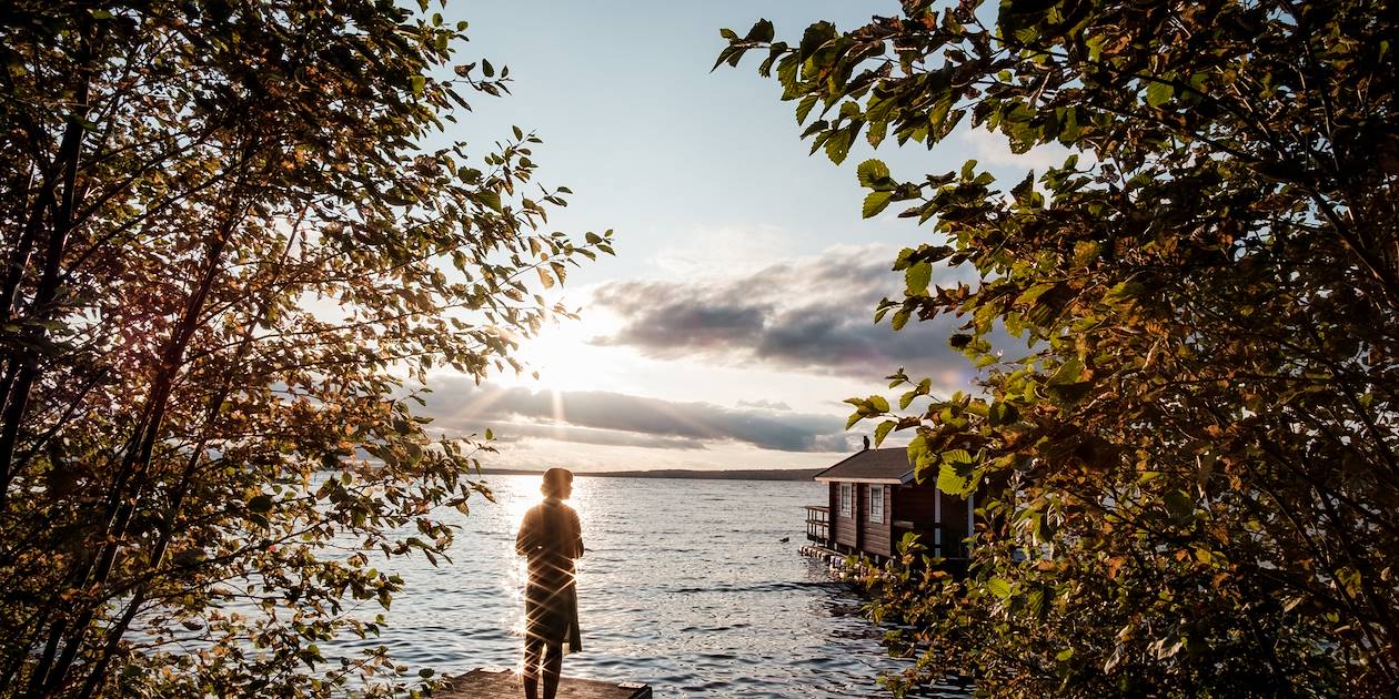 Coucher de soleil sur le Lac Siljan - Rattvik - Comté de Dalécarlie - Suède