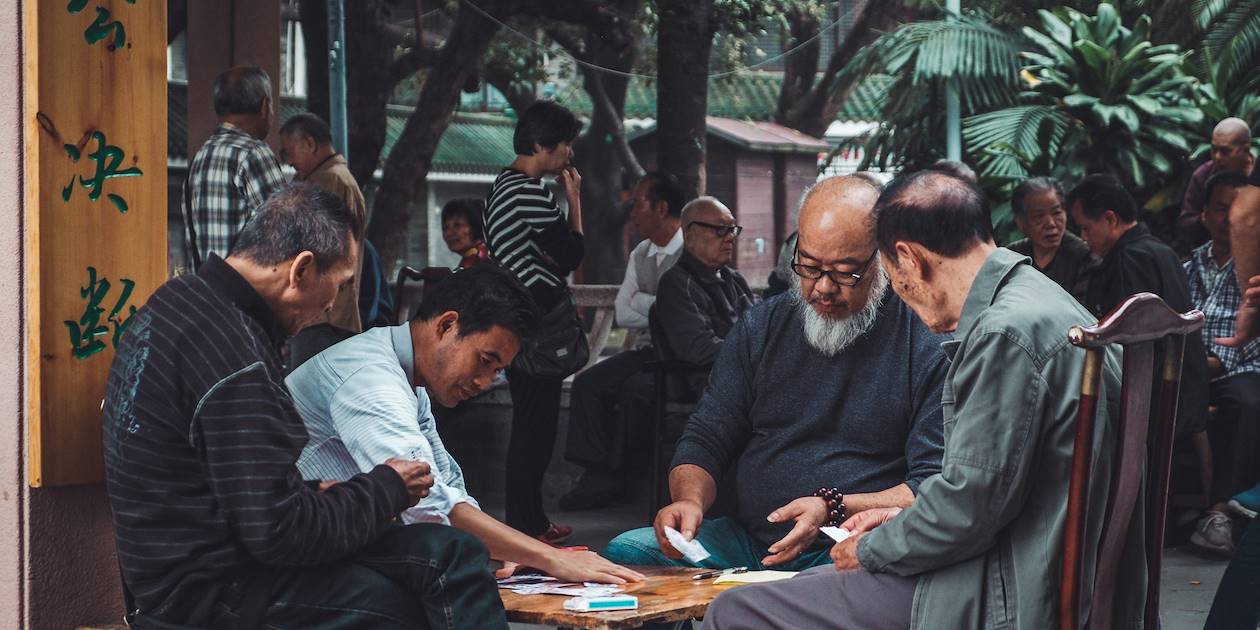 Partie de cartes en Chine