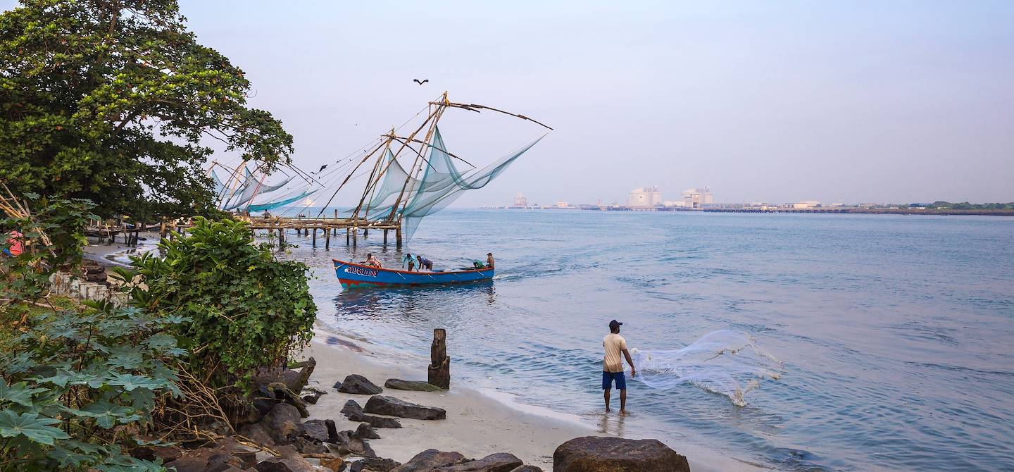 Pêche au carrelet - Cochin - Kerala - Inde