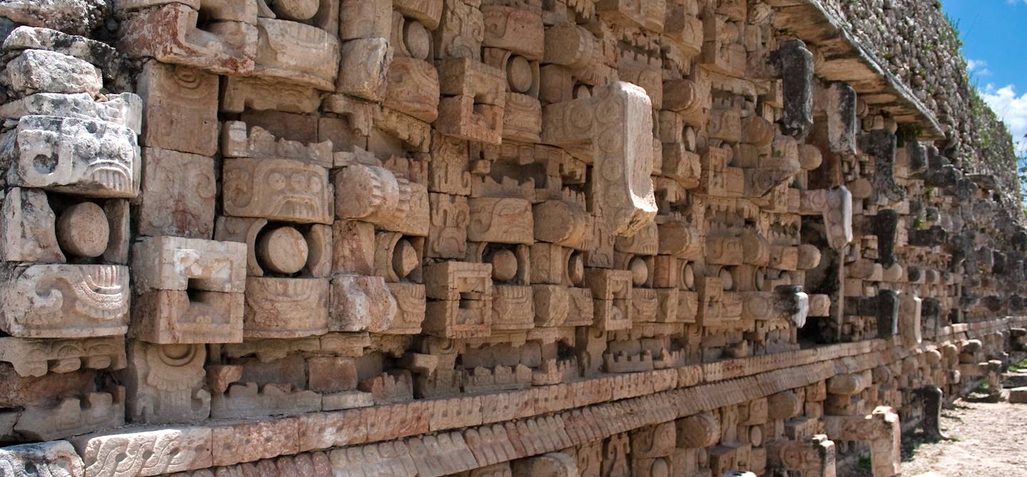 Détail de la façade du site archéologique maya de Kabah - Yucatan - Mexique